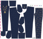 Takoy Panou cu croială 170 pentru pantaloni softshell dinozauri geometrici