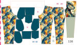 Takoy Panou cu croială 116 pentru pantaloni softshell godzila geometrică