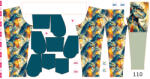 Takoy Panou cu croială 110 pentru pantaloni softshell godzila geometrică