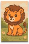  Festés számok szerint - Oroszlánkölyök a réten Méret: 20x30cm, Keretezés: Kartonlemezen