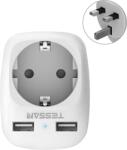 Tessan Adaptor Europe to UK Tessan TS-611, EU - UK, 2xUSB - 2, 4A, 10A (TS-611-UK) - Technodepo