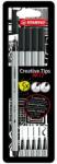 STABILO Tűfilc készlet, STABILO Creative Tips ARTY, fekete, 5 különböző vastagság