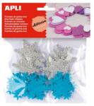 APLI Moosgumi, öntapadó, hópihe, glitteres, APLI Creative Eva Sheets, kék és ezüst színek