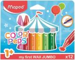 Maped Zsírkréta, vastag, MAPED Color`Peps MAXI Wax, 12 különböző szín