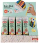 APLI Színes töltőceruza készlet, display, APLI Color Click, 12 különböző szín, 12 készlet/display
