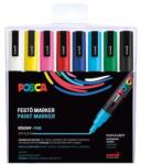 uni Dekormarker készlet, 0, 9-1, 3 mm, UNI Posca PC-3M, 8 különböző szín