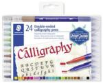 STAEDTLER Kalligrafikus marker készlet, 2, 0/3, 5 mm, kétvégű, STAEDTLER 3005, 24 szín
