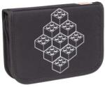 LEGO® Tolltartó, klapnis, cipzáras, töltött, LEGO Bricks, fekete-mintás