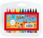 STABILO Zsírkréta, műanyag dobozban, STABILO Yippy-wax, 12 különböző szín