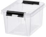 SMARTSTORE Műanyag tárolódoboz, 1, 5 liter, fekete fogantyúkkal, SMARTSTORE Classic 1, 5, átlátszó - oneclick