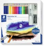 STAEDTLER Akvarell ceruza készlet, ecsettel, radírral, hegyezővel, grafitceruzával, STAEDTLER® 146 10C, 12 különböző szín