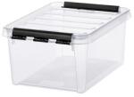 SMARTSTORE Műanyag tárolódoboz, 8 liter, fekete fogantyúkkal, SMARTSTORE Classic 10, átlátszó - oneclick