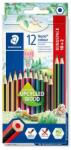 STAEDTLER Színes ceruza készlet, hatszögletű, STAEDTLER Noris Colour 185, 10+2 különböző szín