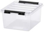 SMARTSTORE Műanyag tárolódoboz, 2 liter, fekete fogantyúkkal, SMARTSTORE Classic 2, átlátszó - oneclick