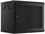 Lanberg 19 fali rack szekrény 9U/600X450 perforált ajtó, lapraszerelt, fekete (WF01-6409-23B)