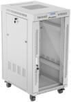 Lanberg 19 szabadon álló rack szekrény 22U/600X800 üvegajtó, lapraszerelt, LCD kijelző, szürke V2 (FF01-6822-12SL)