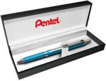 Pentel Zseléstoll, 0, 35 mm, nyomógombos, égszínkék tolltest, PENTEL EnerGel BL-407 kék