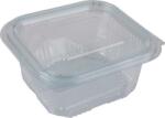  Ételtároló doboz, egybefedeles, műanyag, szögletes, 500 ml, 100 db, Party, víztiszta