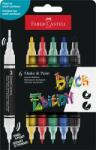 Faber-Castell Dekormarker készlet, 1, 0/3, 0 mm, kétvégű, akril, FABER-CASTELL Shake&Paint, 6 különböző szín