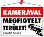  Információs tábla, 35x25 cm, Kamerával megfigyelt terület