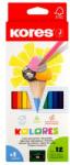 Kores Színes ceruza készlet, háromszögletű, KORES Triangular, 12 különböző szín