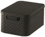 Keter Rattan hatású kosár tetővel, 6l, barna, CURVER, Style S - oneclick