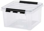 SMARTSTORE Műanyag tárolódoboz, 8 liter, fekete fogantyúkkal, SMARTSTORE Classic 12, átlátszó - oneclick