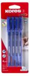 Kores Golyóstoll, 1, 0 mm, kupakos, háromszögletű, KORES K2-M, kék - oneclick