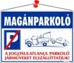 Információs tábla, 35x25 cm, Magánparkoló