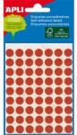 APLI Etikett, 8 mm kör, kézzel írható, színes, APLI, piros, 288 etikett/csomag (LCA2046) - irodaoutlet