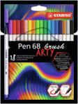 STABILO Ecsetirón készlet, STABILO "Pen 68 brush ARTY", 18 különböző szín (TST56818) - irodaoutlet