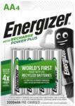 Energizer Tölthető elem, AA ceruza, 4x2000 mAh, ENERGIZER "Power Plus (EA638622) - irodaoutlet