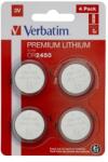 Verbatim Gombelem, CR2450, 4 db, VERBATIM "Premium (VECR24504) - irodaoutlet