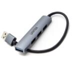 Unitek H1208A hálózati csatlakozó USB 3.2 Gen 1 (3.1 Gen 1) Type-A 5000 Mbit/s Szürke (H1208A)