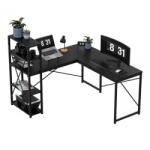 Mark Adler Leader 5.9 Sarok Íróasztal Polcokkal - Fekete, 145 cm