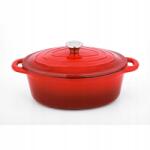 Carl Schmidt Sohn Öntöttvas sütőtál fedővel Xanten 37 x 22 cm piros CS-090975 (090975)