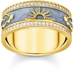 Thomas Sabo TR2450-565-1-58 Gold band ring w. white zirconia and enamel , női