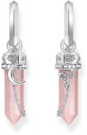 Thomas Sabo CR722-643-9 Silver hoop earrings w. pink crystal pendant & symbols , női