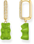 Thomas Sabo CR727-414-6 Gold-plated single hoop earrings w. red Goldbears in Midiversion , női