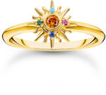 Thomas Sabo TR2458-488-7-54 VGold-plated ring w. sun and colourful stones , női