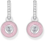 Thomas Sabo CR723-691-9 Silver hoop earrings w. pink pendant & zirconia , női