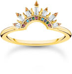 Thomas Sabo TR2456-488-7-54 Gold-plated ring w. sunbeams and coloured stones , női