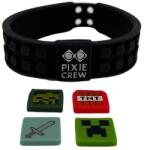 PIXIE CREW & MINECRAFT Brățară ajustabilă, neagră, 4 multipixeli (OLP1009PXX-02-27)