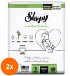 Sleepy Set 2 x 68 Scutece Chilotel Sleepy Natural Double Jumbo, Marimea 3 Midi (AMS-2xSMT-1104)
