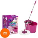 Parex Set 2 x Galeata cu Mop Rotativ Parex Tinny, 17 l, Roz (ROC-2xMAG1016934TS)