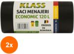 Klass Set 2 x 10 Saci Menajeri Klass, 120 l, Negru Intens (AMS-2xSMT-1713)