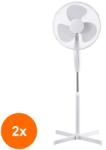 Well Set 2 x Ventilator cu Picior Well Chilly, 40 cm, 45 W, 3 Viteze, Oscilatie Stanga Dreapta, Alb (TIV-2xFAN-STAND-CHILLY-WL) Ventilator