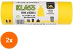 Klass Set 2 x 10 Saci Menajeri Klass, 60 l, Galbeni cu Snur (AMS-2xSMT-1756)