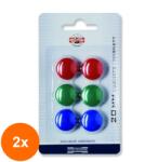 KOH-I-NOOR Set 2 x Magneti Colorati, 20 mm, 6 Bucati (HOK-2xKH-K9600-20BL)