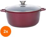Grunberg Set 2 x Cratita din Aluminiu, cu Capac, pentru Gemuri si Sosuri, 30 cm, 7.50 l, Rosie, Grunberg (GUJ-2xGR9030/4)